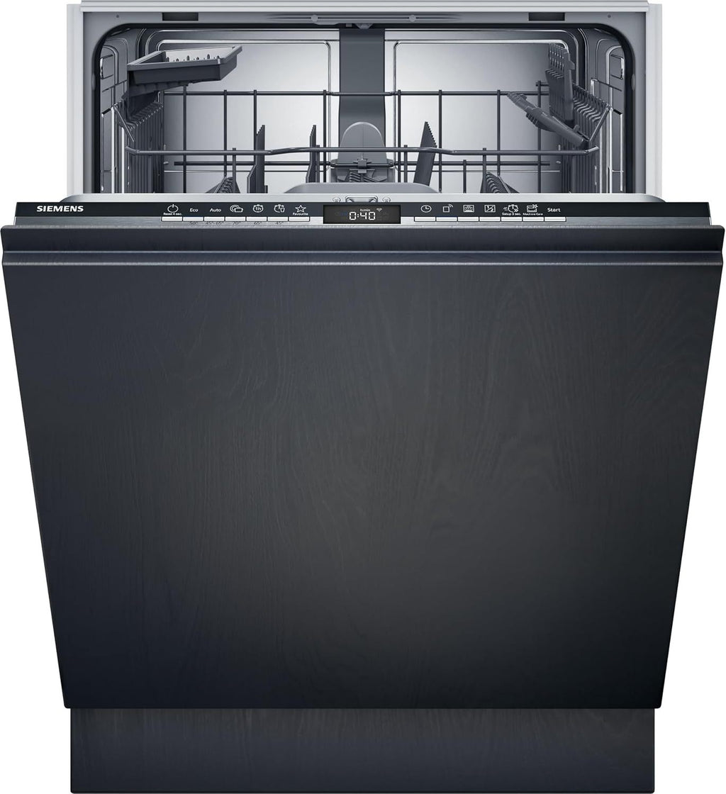 Siemens SN43ES14VE, iQ300 Smarter Geschirrspüler, Unterbau-Spülmaschine mit Besteckschublade, 60 cm, automatische Türöffnung dank autoOpen dry, besonders leise mit iQdrive-Motor, aquaStop, Edelstahl