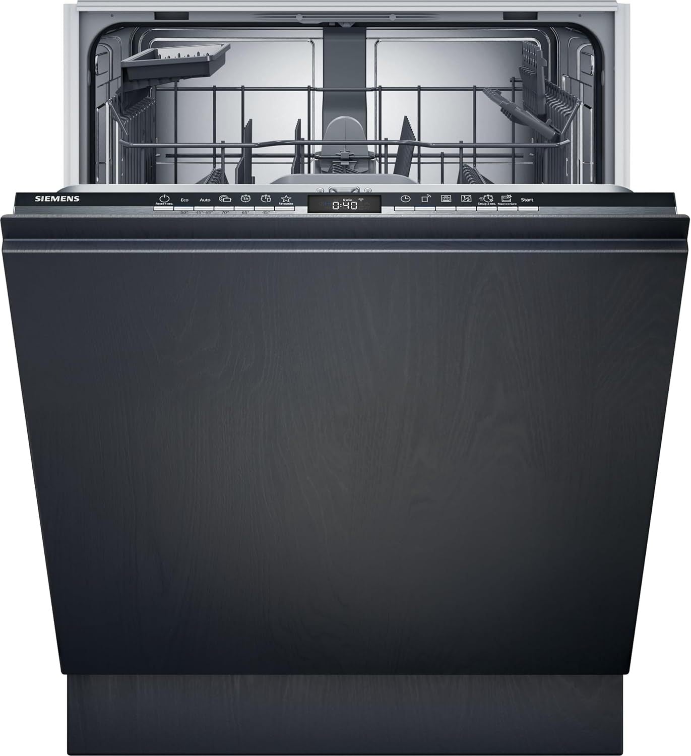 Siemens SN43ES14VE, iQ300 Smarter Geschirrspüler, Unterbau-Spülmaschine mit Besteckschublade, 60 cm, automatische Türöffnung dank autoOpen dry, besonders leise mit iQdrive-Motor, aquaStop, Edelstahl