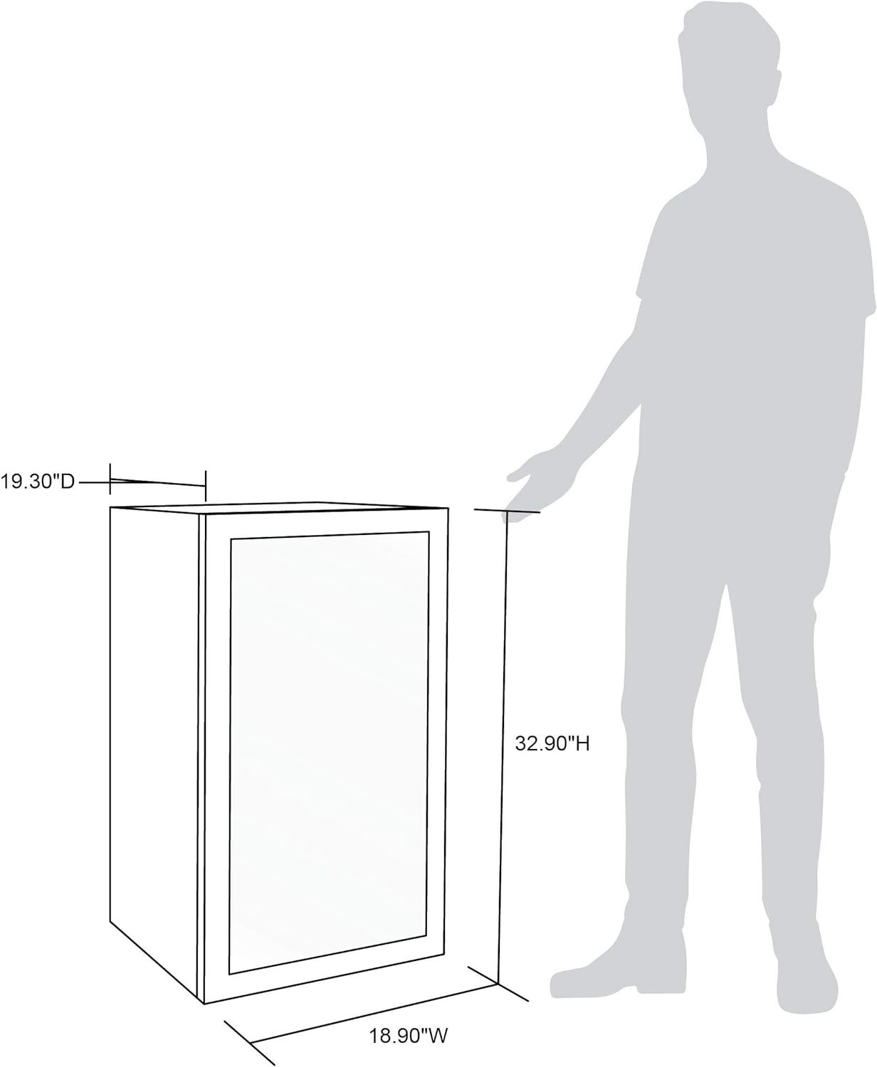 Getränkekühlschrank | Freistehender Kühlschrank für 126 Dosen mit Glastür mit Scharnier rechts | Mini-Getränkekühlschrank, perfekt für Bier, Wein, Limonade und kühlere Getränke