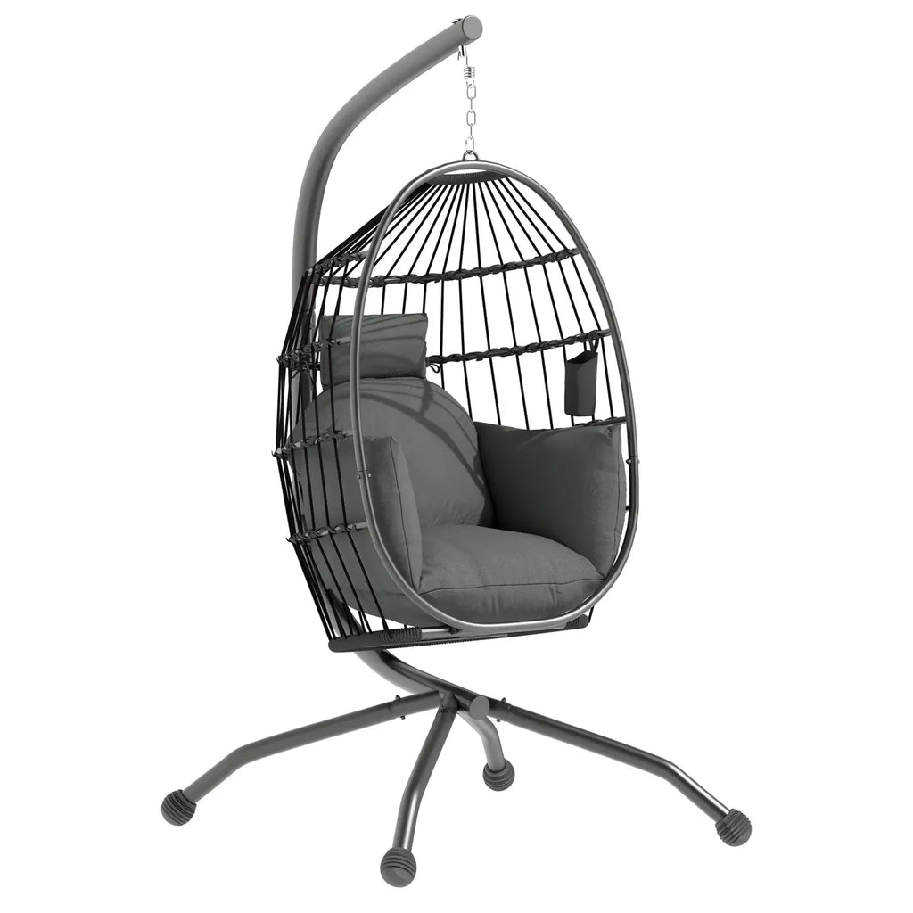 Outsunny Hängesessel Outdoor faltbar mit Becherhalter