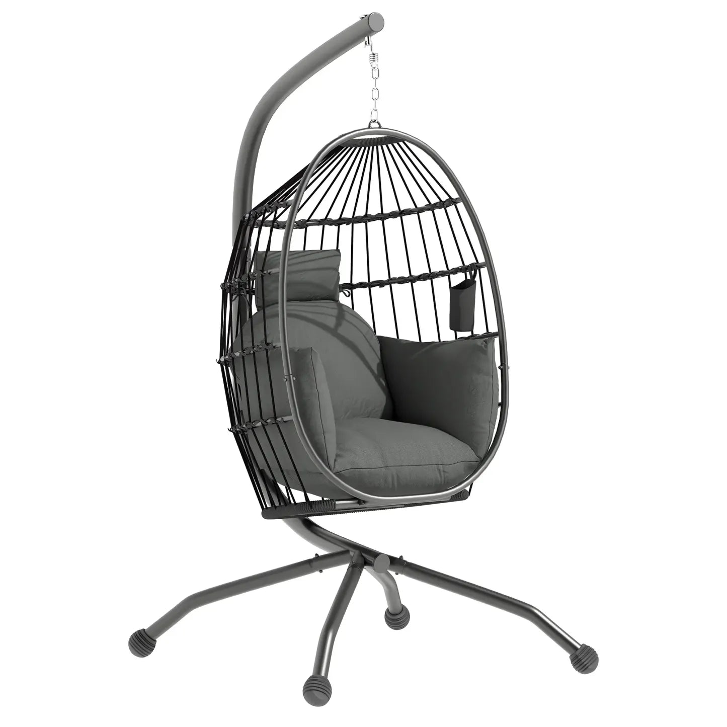 Outsunny Hängesessel Outdoor faltbar mit Becherhalter