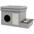Edelstahl Futternapf Set 2 Näpfe Grau 78x48x49,5 cm
