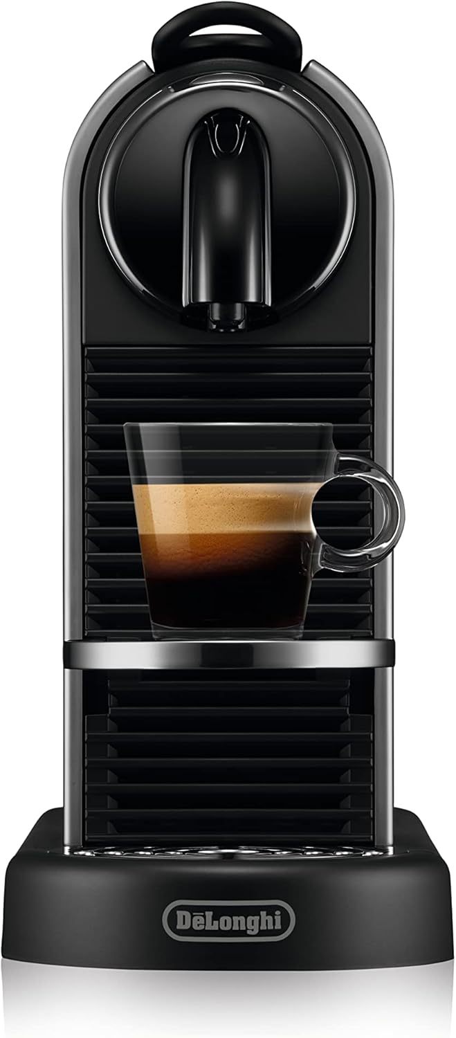 Nespresso De'Longhi EN267.BAE Citiz Kaffeemaschine mit Milchaufschäumer, Energiesparfunktion, 1710W, 1 Liter, 37.2 x 21.8 x 27.7 cm, Schwarz