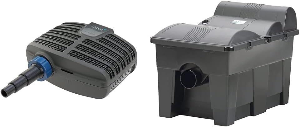 OASE 51096 Filter und Bachlaufpumpe AquaMax Eco Classic 5500, 5300 l/h Förderleistung, energiesparende Bachlaufpumpe, Teichpumpe, Filter, Pumpe, Bachlauf, Dunkelgrau