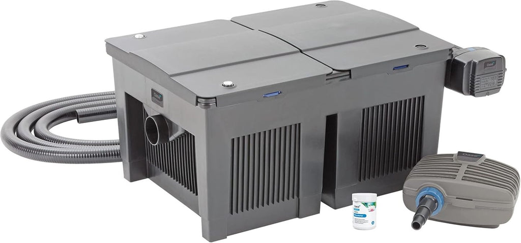 OASE 56789 Durchlauffilter BioSmart Set 36000 geeignet für Teiche bis 36 m³, Filtersystem, Filterkomplettset inkl Filtermaterial, Teichpumpe und UVC Klärer