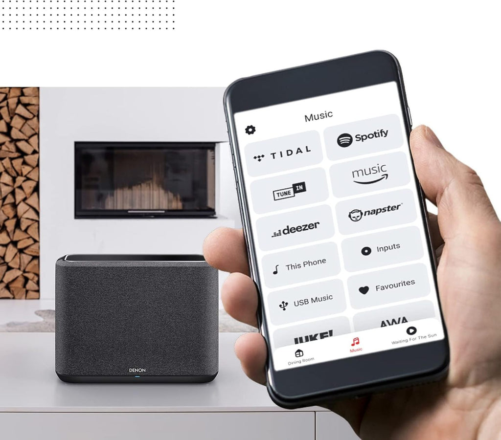 Denon Home 150 Multiroom-Lautsprecher, HiFi Lautsprecher mit HEOS Built-in, Alexa integriert, WLAN, Bluetooth, USB, AirPlay 2, Hi-Res Audio, schwarz