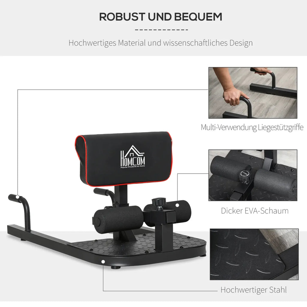HOMCOM Sissy Squat Kniebeugentrainer 3in1 höhenverstellbar