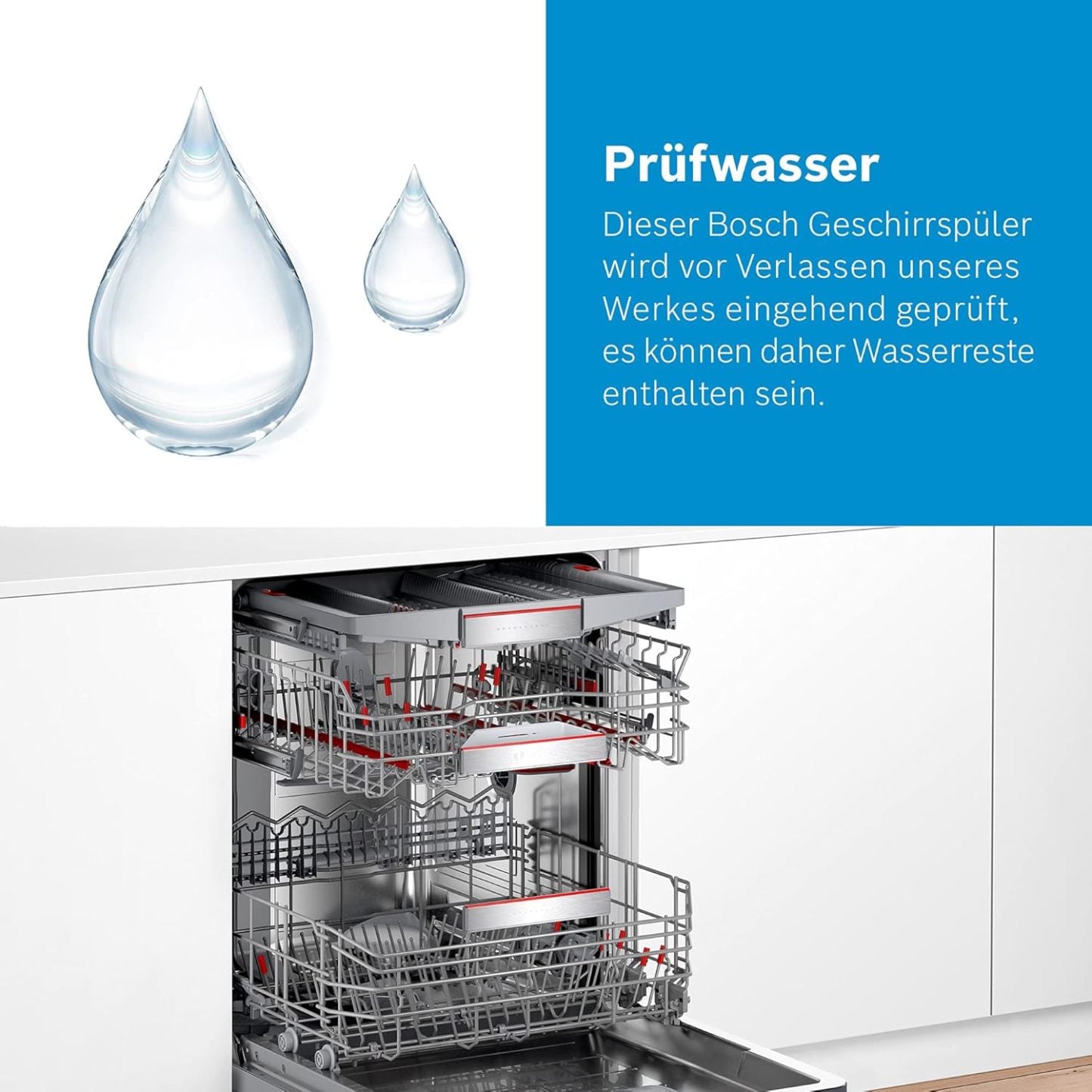 Bosch SPV2IKX10E Serie 2 Smarter Geschirrspüler vollintegriert, 45 cm breit, Besteckkorb, Extra Trocknen auf Knopfdruck, InfoLight roter Lichtpunkt am Boden, AquaStop Schutz gegen Wasserschäden, Weiß