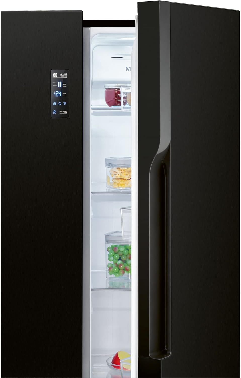Bomann® Kühlschrank mit Gefrierfach | No-Frost Gefrierteil | 186cm Kühlschrank | 39dB | Kühl Gefrierkombination mit MultiAirflow | 320L | Kühl Gefrierkombination No-Frost | KG 7361 schwarz-inox