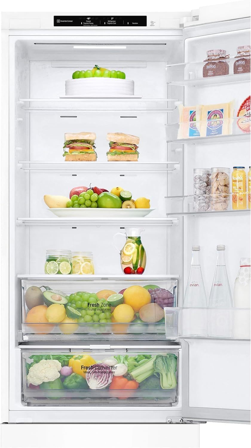 LG GBP62MCNAC Kühl-Gefrierkombi – 384 L, Energieeffizienz A, Total NoFrost, DoorCooling+, niedriger Geräuschpegel, modernes Design in Anthrazit Schwarz, 59,5 x 67,5 x 203 cm