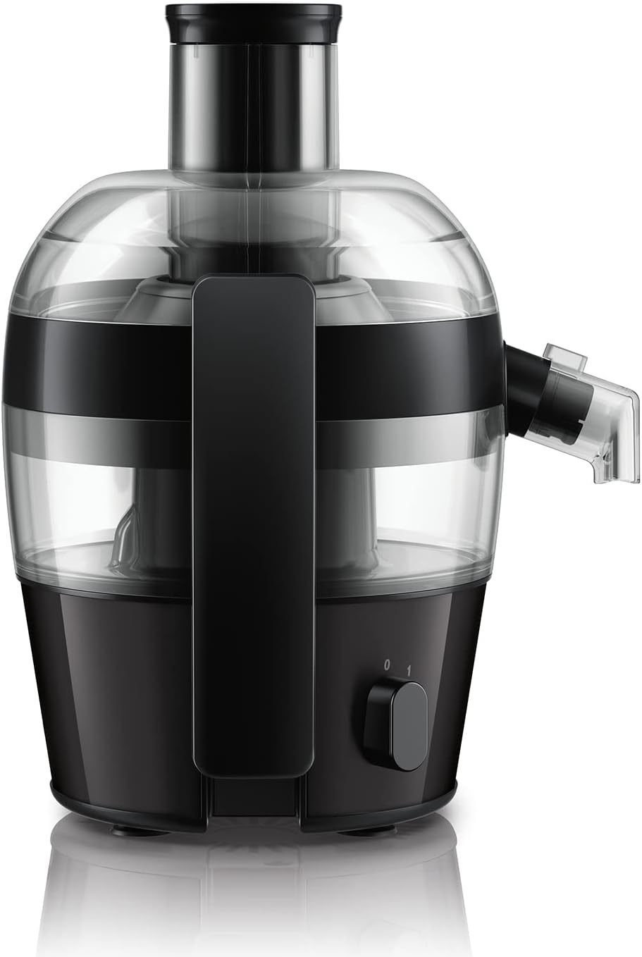 Philips Entsafter – 1100W, 2L, HomeID-Rezepte-App, XXL-Einfüllffnung, QuickClean (HR1921/20), 25 x 43.2 x 29.6 cm, Edelstahl