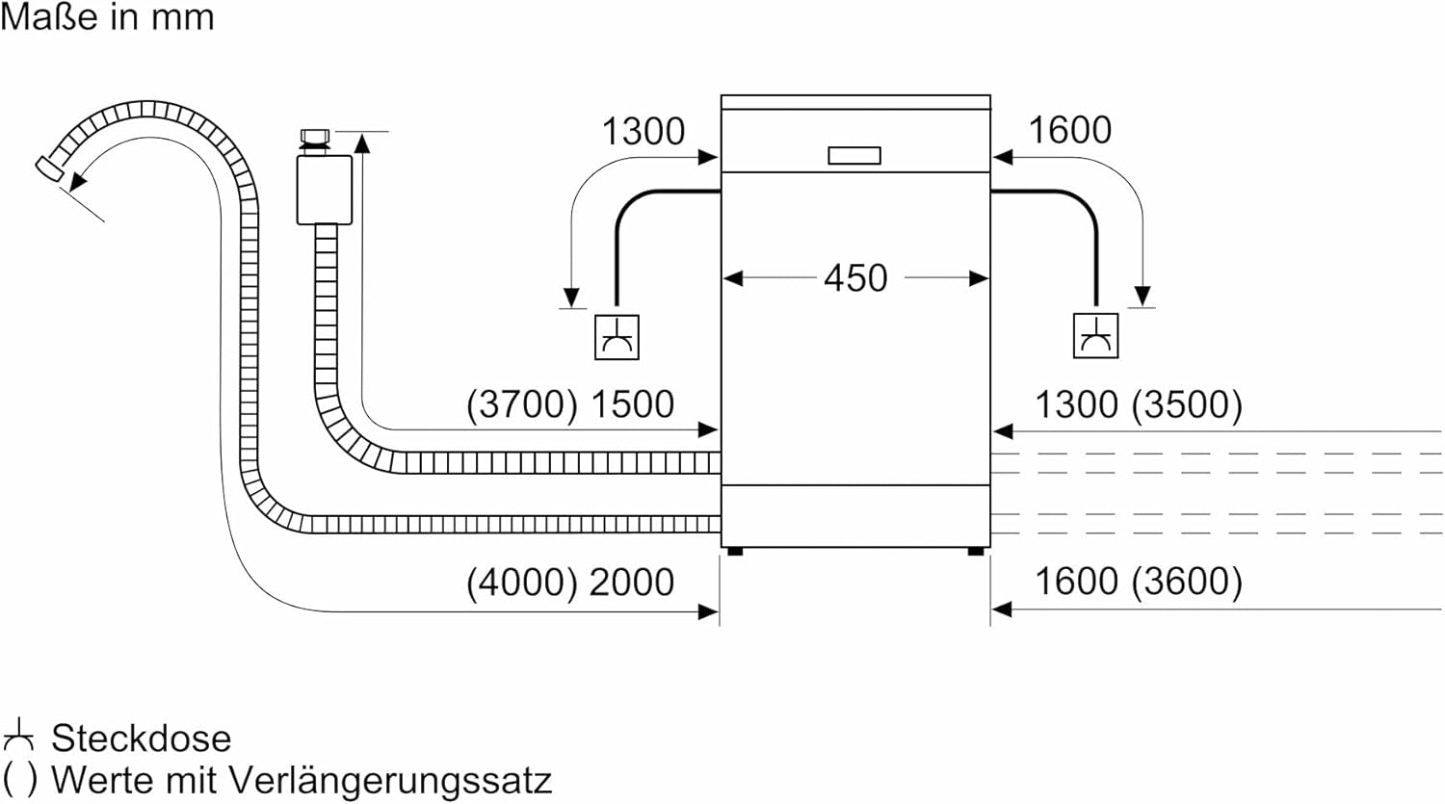 Bosch SRV2HKX41E Serie 2 Geschirrspüler Vollintegriert, 45 cm breit, Besteckkorb, Extra Trocknen auf Knopfdruck, InfoLight rot, AquaStop Schutz gegen Wasserschäden, Mehrfarbig